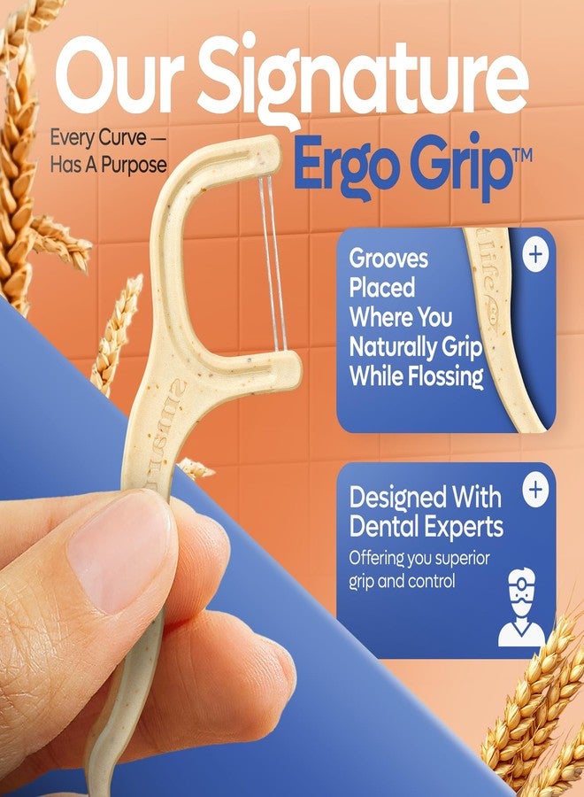 SmartLifeco Biodegradable* Dual Thread Dental Floss Picks - Eco-Friendly Tooth Flosser for Adults & Kids | Unwaxed Floss | Toothpick Stick Soft On Gum & Teeth | Compostable*, Vegan, Unflavored 100ct - Image 4