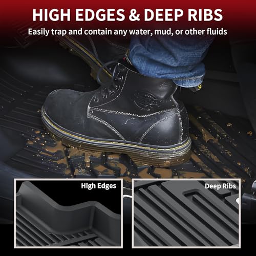 LASFIT حصائر أرضية LASFIT لمرسيدس بنز G Class 2025 2024 2023 2022-2019 G550 G580 G63 AMG، مصممة خصيصًا لتناسب جميع الأحوال الجوية، مجموعة الصف الأول والثاني، أسود - Image 3