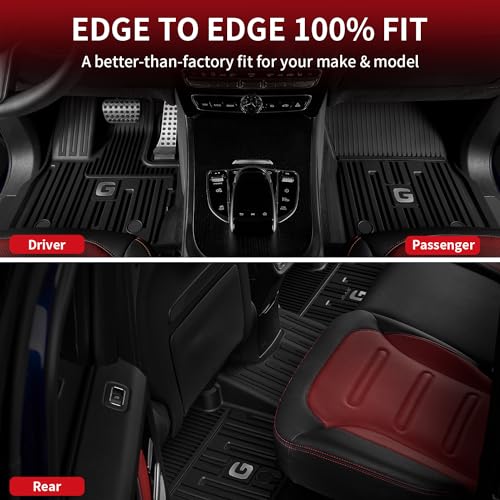 LASFIT حصائر أرضية LASFIT لمرسيدس بنز G Class 2025 2024 2023 2022-2019 G550 G580 G63 AMG، مصممة خصيصًا لتناسب جميع الأحوال الجوية، مجموعة الصف الأول والثاني، أسود - Image 4