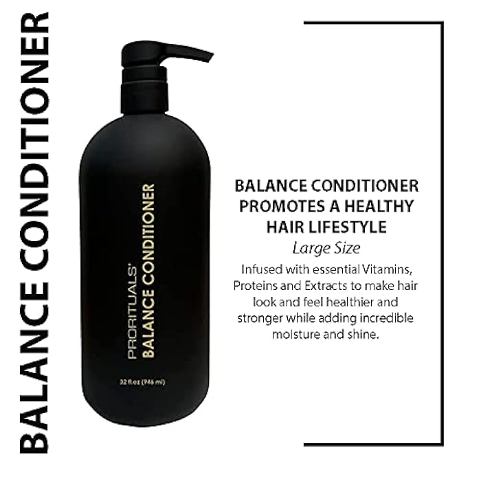 Prorituals Balance Grow & Restore Shampoo and Conditioner Set Large Size Anti Frizz for Dry and Curly Hair, Natural Shampoo and Conditioner Perfect for Men and Women, 32 Fl Oz each - Image 2