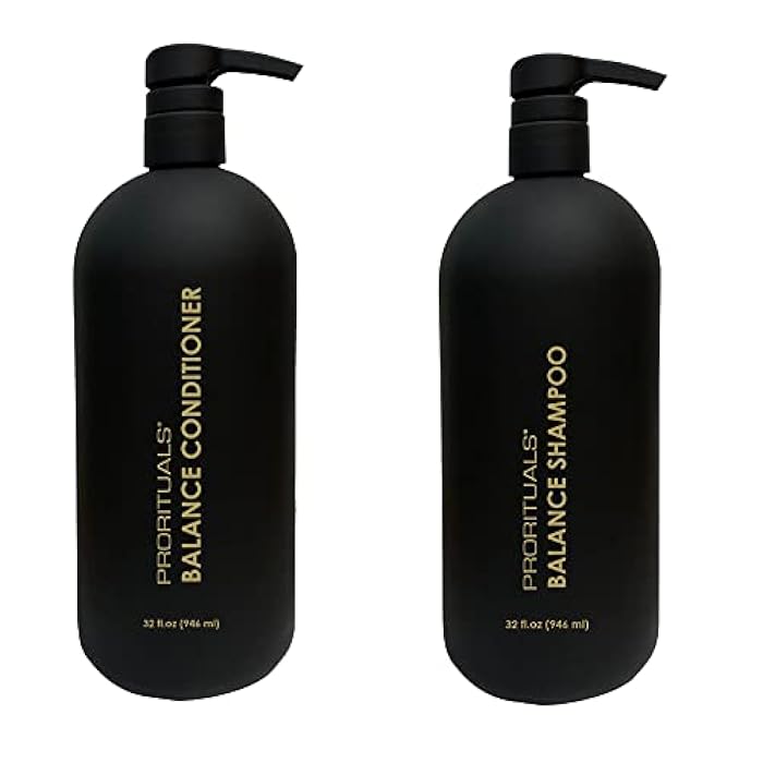 Prorituals Balance Grow & Restore Shampoo and Conditioner Set Large Size Anti Frizz for Dry and Curly Hair, Natural Shampoo and Conditioner Perfect for Men and Women, 32 Fl Oz each - Image 1