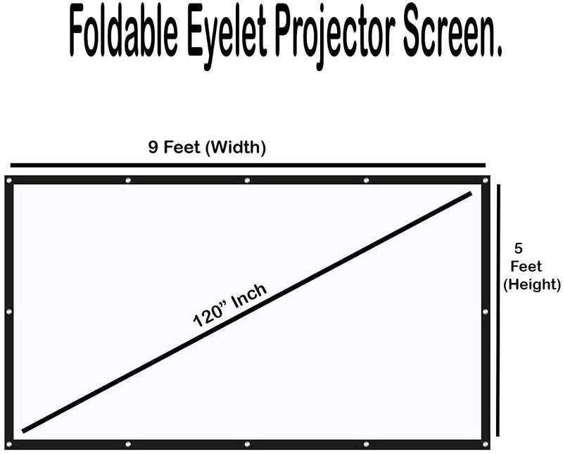 SAVSOL 2023 Upgraded 120 inch Projector Screen,4K HD 16:9 Portable Video Projector Screen Foldable Anti-Crease Indoor Outdoor Projection Screen for Home, Office, Classroom (9 Feet (W) x 5 Feet (H)) - Image 1
