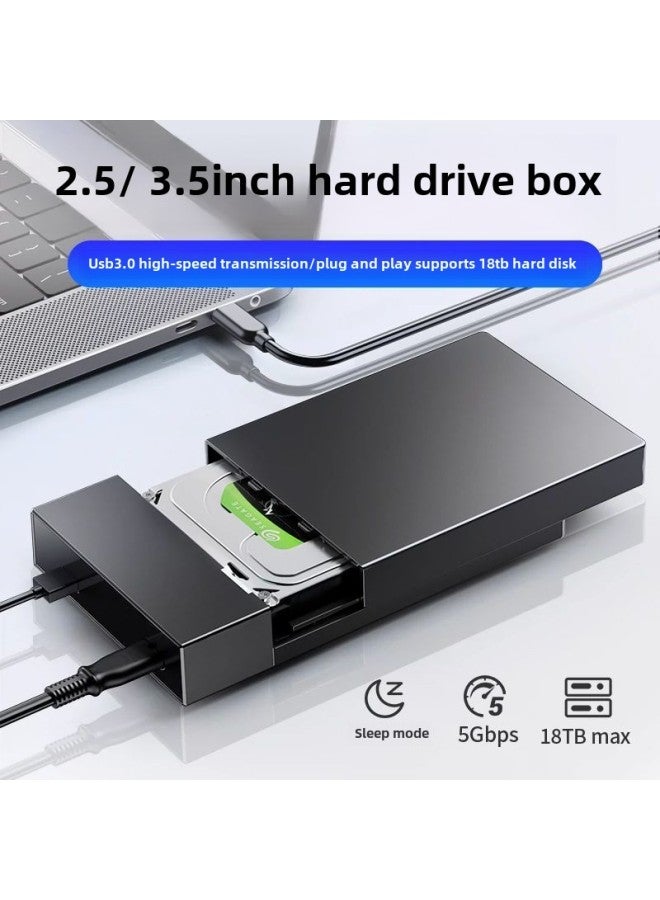 3.5 Inch Hard Disk Box SATA To USB3.0 Serial Port SSD Solid State Mechanical Hard Disk Mobile External Reader Universal-Colour:2.5/ 3.5inch Universal Hard Drive Case  - Additional Purchase Of Type-c Mobile Phone Adapter - Image 2