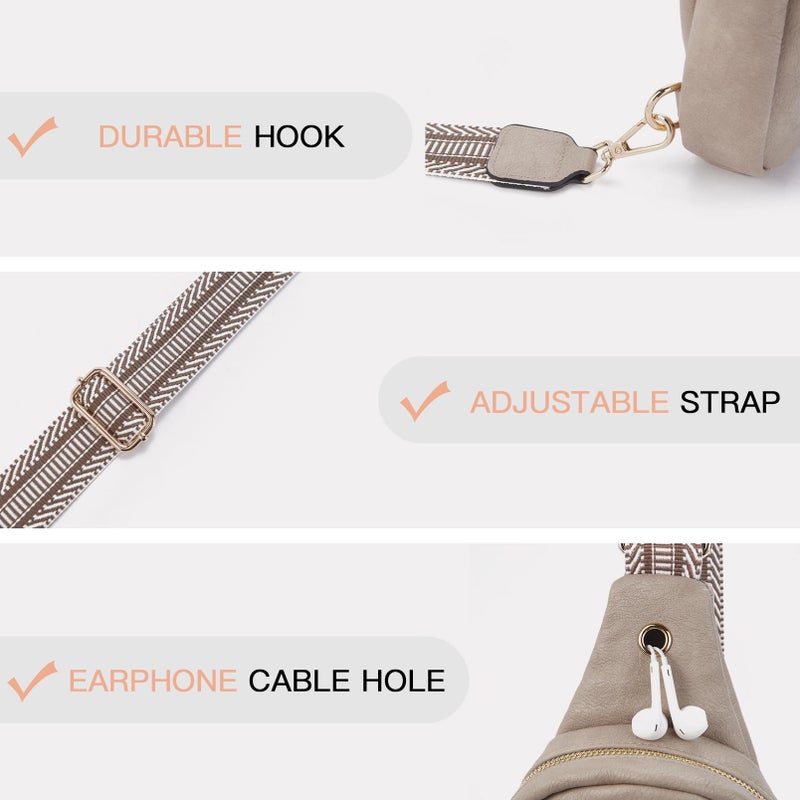 Telena Small Sling Bag for Women Leather Crossbody Fanny Packs Chest Bag for Women - Image 4