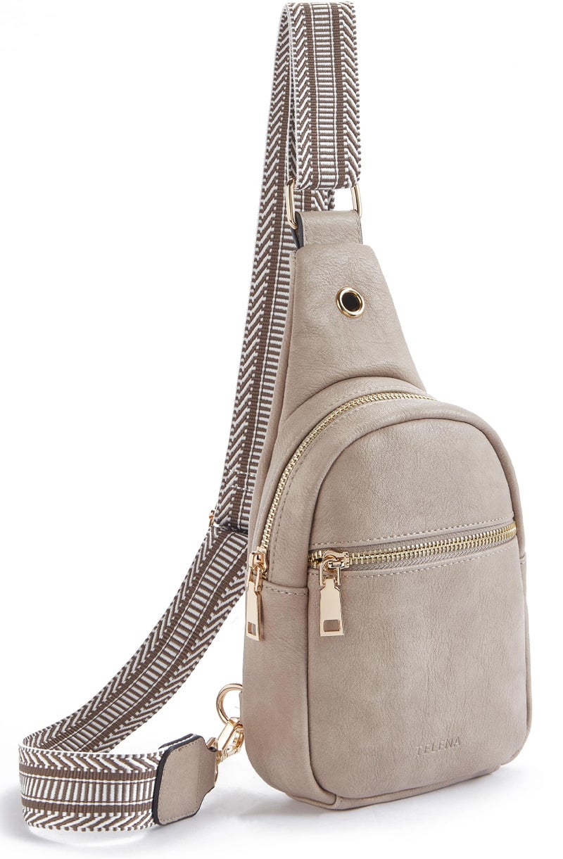 Telena Small Sling Bag for Women Leather Crossbody Fanny Packs Chest Bag for Women - Image 1