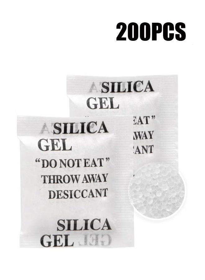 YJ 200 Packs 1 Gram Desiccant Packets Food Safe Silica Gel Desiccant Packets Premium Moisture Absorbers for Food Storage Desiccant Beads Packet for Moisture Storage Control - Image 1