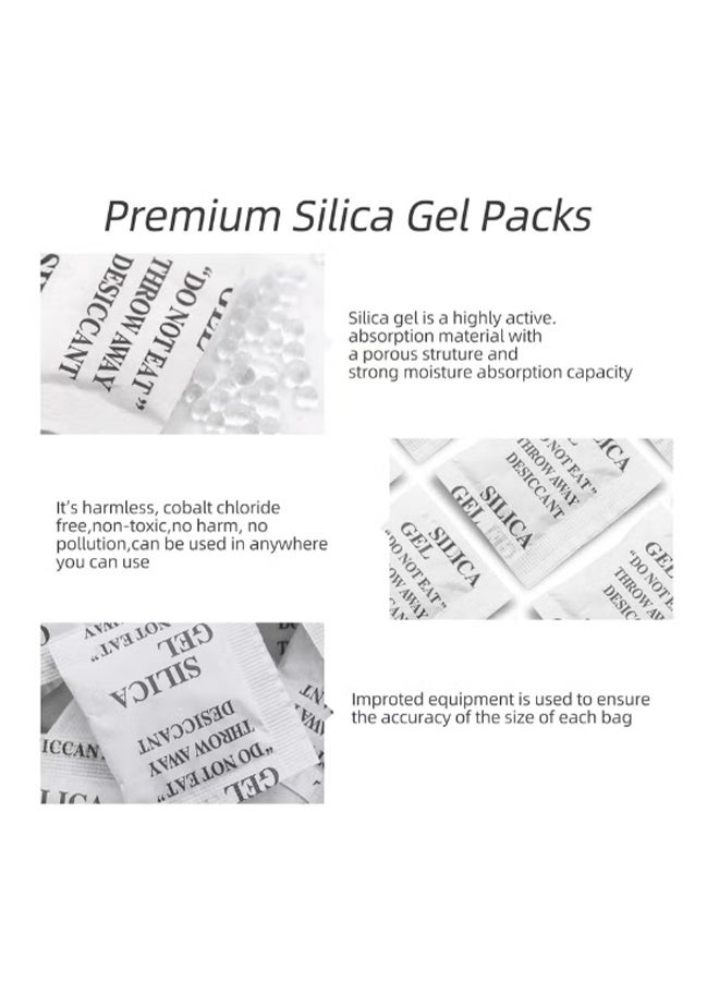 YJ 200 Packs 1 Gram Desiccant Packets Food Safe Silica Gel Desiccant Packets Premium Moisture Absorbers for Food Storage Desiccant Beads Packet for Moisture Storage Control - Image 2