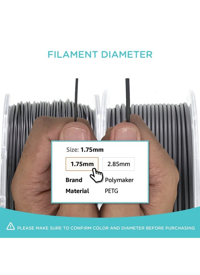polymaker Polymaker PETG Filament 1.75mm 1kg Black 3D Printer Filament, PolyLite PETG 3D Printing Filament 1.75mm, Dimensional Accuracy +/- 0.03mm, Print with Most 3D Printers  - Image 4