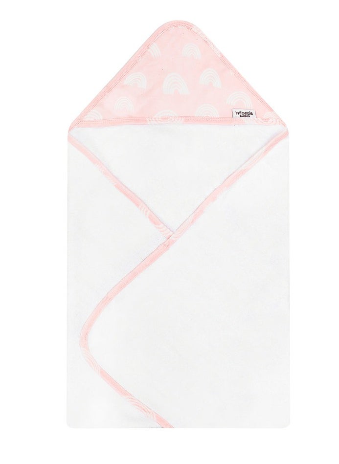 infancie - Bamboo Hooded Baby Towels (Pack of 2) – 75 cm x 75 cm, Suitable for Newborn to 4 Years, Pink/Rose - Image 1