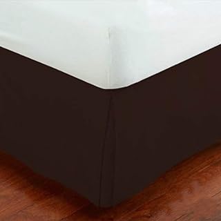 Linen Plus Queen Size Luxury Tailored Bed Skirt 14" Drop Pleated Styling Dust Ruffled Solid Brown New - Image 1