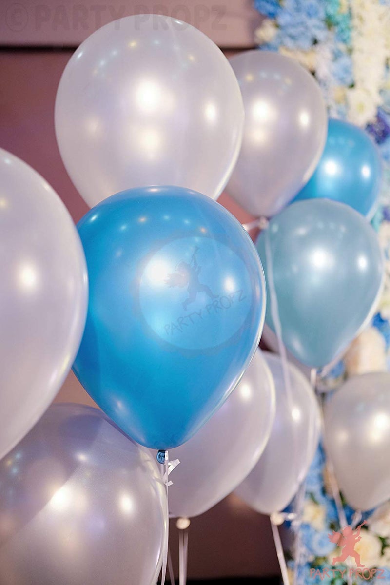 Party Propz Blue And White Balloons For Decoration - Pack Of 110 Pcs White Blue balloon For Decoration | blue and white balloons | Blue Balloon For Decorations | Balloon For Birthday (Latex) - Image 5