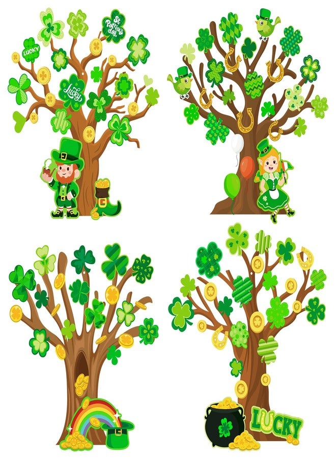 DIYASY 24 Sets St. Patrick's Day Craft Kits for Kids, Make Your Own St. Patrick Tree Crafts DIY Stickers Decorations Home Decor Ornaments Party Favor - Image 1