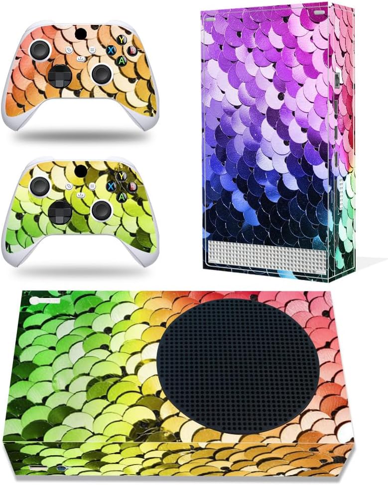 Asokex Xbox Series S Stickers Full Body Vinyl Skin Decal Protective Cover for Microsoft Xbox Series S Console and Controllers (Series S Colorful) - Image 1