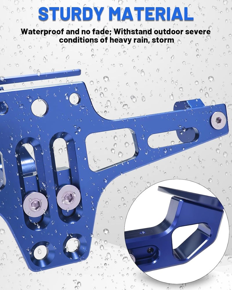 MDPROMCP مزيل واقي الدراجة النارية العالمي مع ضوء LED حامل لوحة الترخيص من الألمنيوم CNC (أزرق) - Image 3