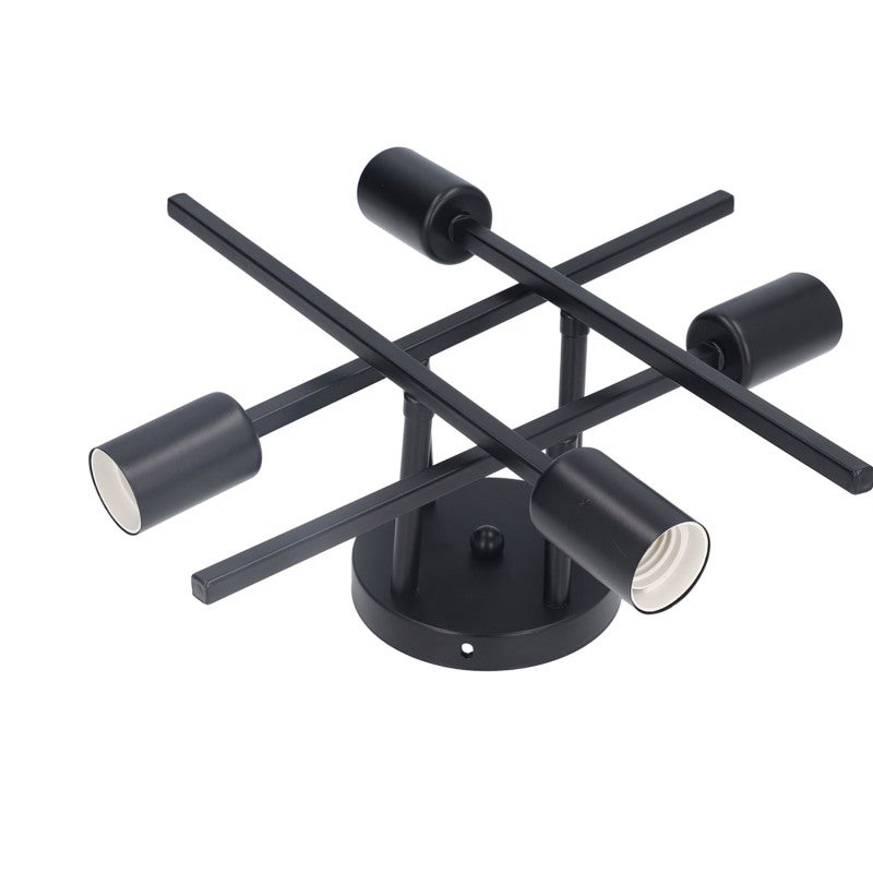 Black Ceiling Light: Durable Iron Construction - Simple Versatile Design Semi Flush Mount Pendant Chandelier for Indoor Living Room Bedroom Study Cafe Restaurant - Image 5