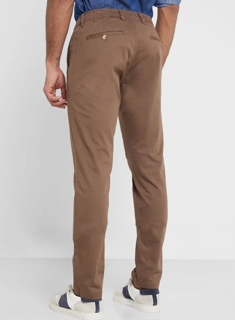 Thomas Scott Thomas Scott Men Mid-Rise Classic Slim Fit Trousers