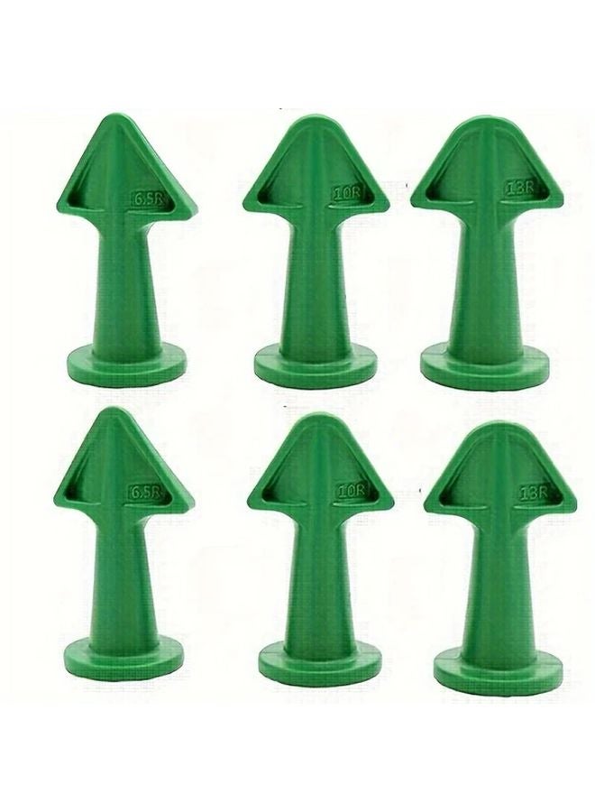 6 Piece Green Caulking Tools Kit Caulk Nozzle Applicator Sealant Epoxy Piston For Bathroom Window Sink - Image 1