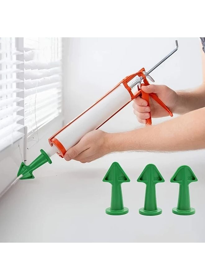 6 Piece Green Caulking Tools Kit Caulk Nozzle Applicator Sealant Epoxy Piston For Bathroom Window Sink - Image 2
