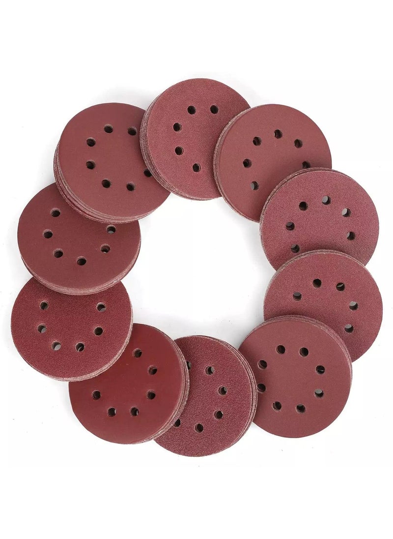 Stallion Round Sanding Discs 5Inch Hook Loop Sandpaper for Orbital Sander Premium Abrasive Pads for Wood Metal and Auto Body 8Hole Design for Dust Extraction Assorted Grits Available  - Image 1