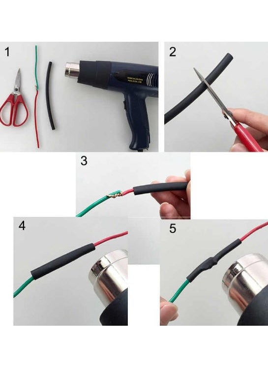 WOER 50 Pieces Heat Shrink Tubing Hose 10 Different Sizes 5 Pieces  - Image 3