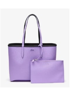 LACOSTE LACOSTE Anna Reversible Bicolour Tote Bag Black/Purple  - Image 3