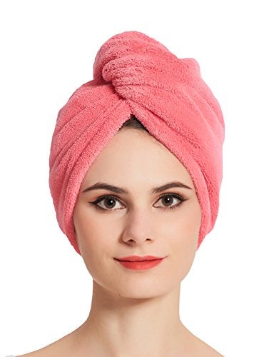 HOPESHINE Women's Soft Shower Hair Towel Twist Hair Turban Wrap Drying Cap Great Gift for Women (Rose Red 3-Pack) - Image 2