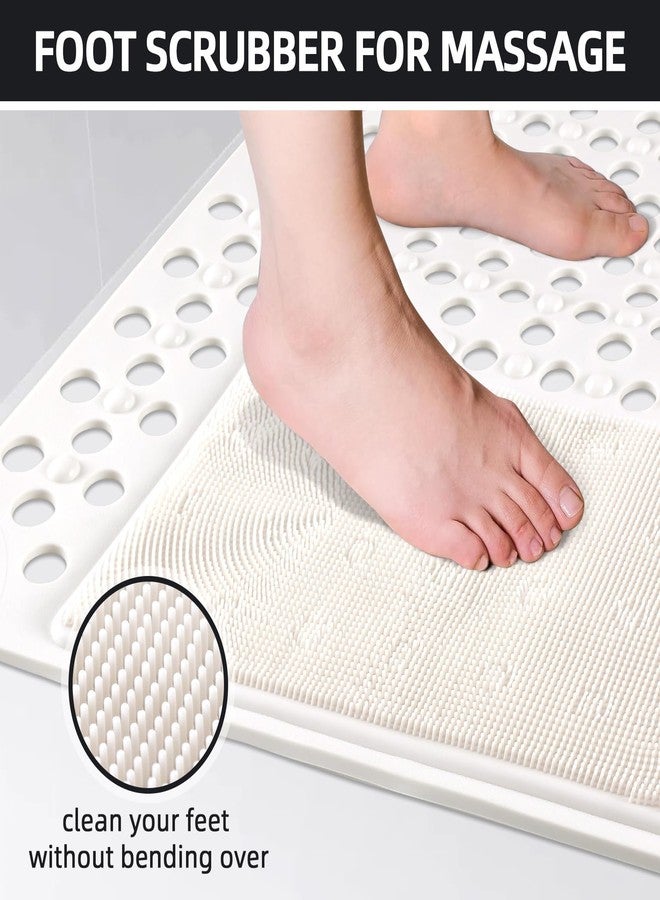Mofonky Shower Mat Non Slip: 35.4" x 23.6" Large PVC Heavy Shower Mats for Inside Shower - Quick Dry Shower Foot Scrubber Matt with Drain Hole and Suction Cups for Elderly - Image 3