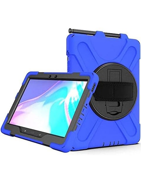 Case Compatible with Samsung Tab Active Pro 10.1 inch SM-T540/T545/T547, Kickstand with 360 Degree Rotatable 3 Layer Hybrid Heavy Duty Shockproof Hand Strap Shoulder Strap