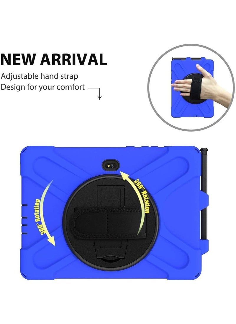 Case Compatible with Samsung Tab Active Pro 10.1 inch SM-T540/T545/T547, Kickstand with 360 Degree Rotatable 3 Layer Hybrid Heavy Duty Shockproof Hand Strap Shoulder Strap