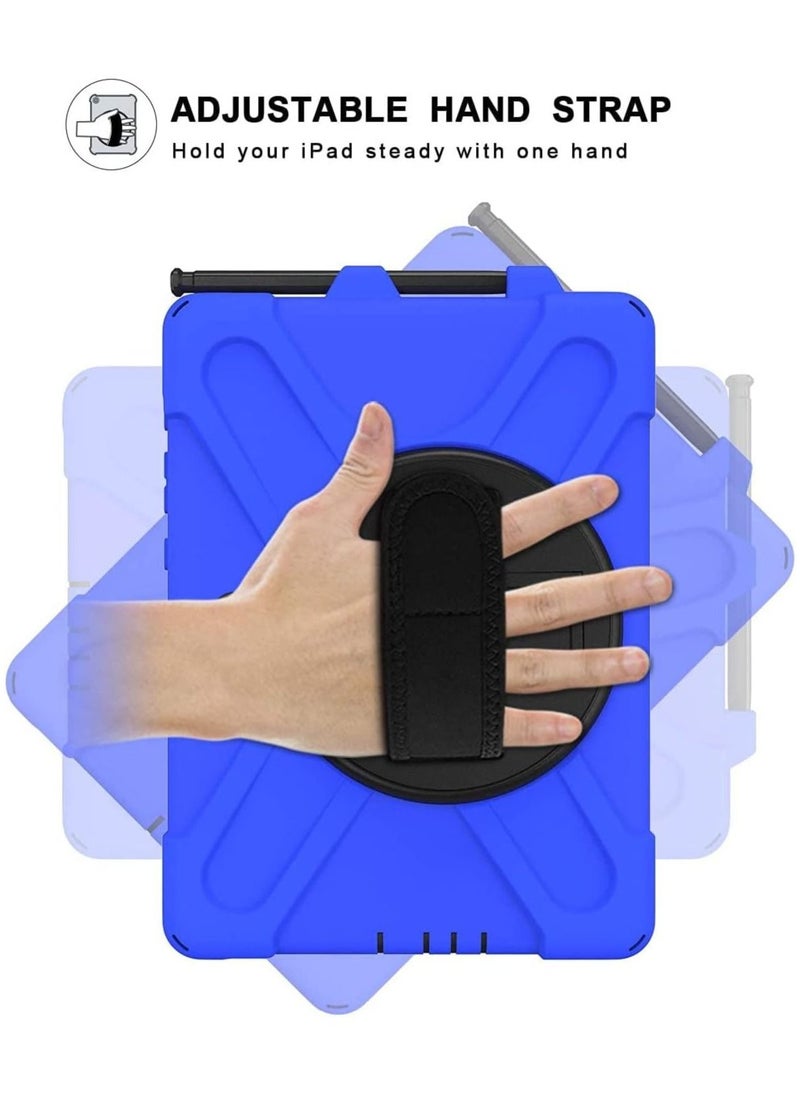 Case Compatible with Samsung Tab Active Pro 10.1 inch SM-T540/T545/T547, Kickstand with 360 Degree Rotatable 3 Layer Hybrid Heavy Duty Shockproof Hand Strap Shoulder Strap