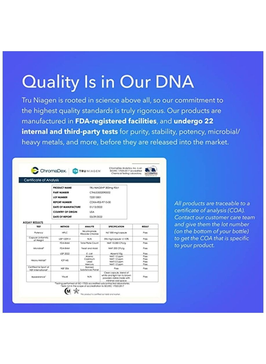 120Ct/300Mg Multi Award Winning Patented Nad+ Boosting Supplement - More Efficient Than Nmn - Nicotinamide Riboside For Cellular Energy Metabolism & Repair, Vitality, Muscle Health, Healthy Aging