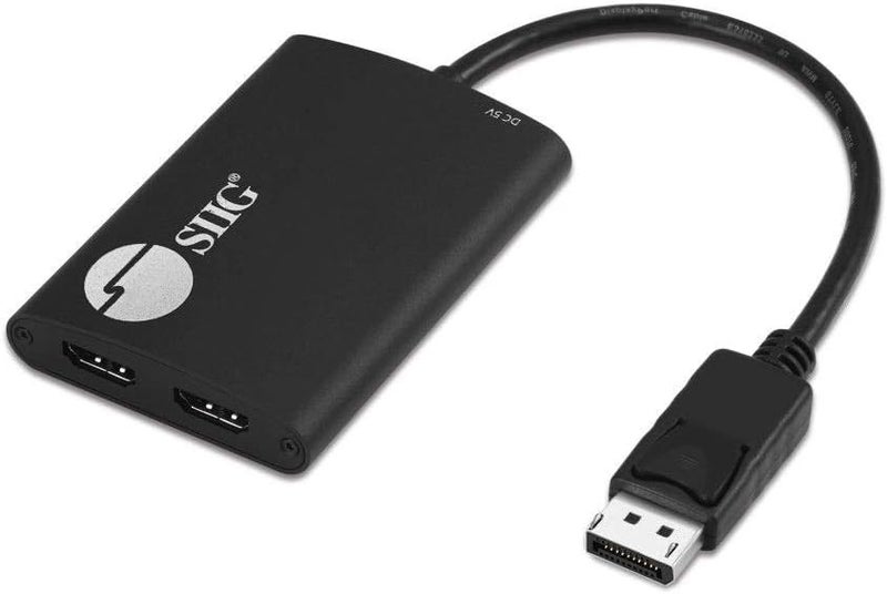 SIIG DisplayPort Splitter for Dual Monitors, DisplayPort 1.2 to 2 HDMI MST Hub Video Splitter, DisplayPort Daisy Chain Monitor, Not for MacOS (CE-DP0K11-S1) - Image 1