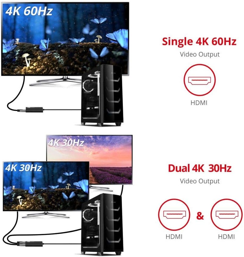 SIIG DisplayPort Splitter for Dual Monitors, DisplayPort 1.2 to 2 HDMI MST Hub Video Splitter, DisplayPort Daisy Chain Monitor, Not for MacOS (CE-DP0K11-S1) - Image 5