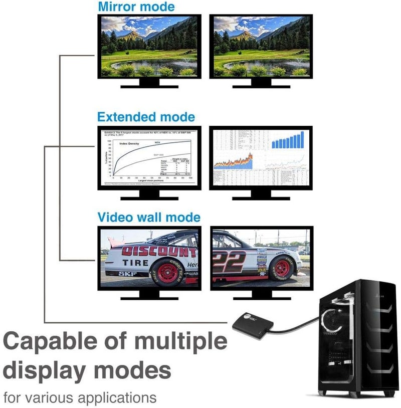 SIIG DisplayPort Splitter for Dual Monitors, DisplayPort 1.2 to 2 HDMI MST Hub Video Splitter, DisplayPort Daisy Chain Monitor, Not for MacOS (CE-DP0K11-S1) - Image 3