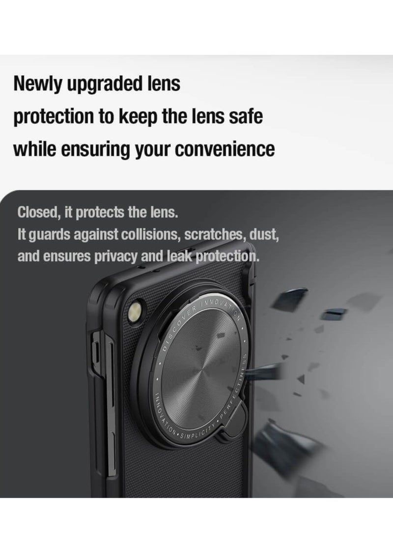 Excefore Phone Case for OPPO Find N3 Fold/OnePlus Open, with Camera Cover, [Hinge Protection] [Metal Camera Kickstand], Slim Protective Shockproof Bumper Hard Cover, Black - Image 3