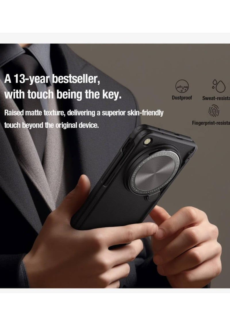 Excefore Phone Case for OPPO Find N3 Fold/OnePlus Open, with Camera Cover, [Hinge Protection] [Metal Camera Kickstand], Slim Protective Shockproof Bumper Hard Cover, Black - Image 5