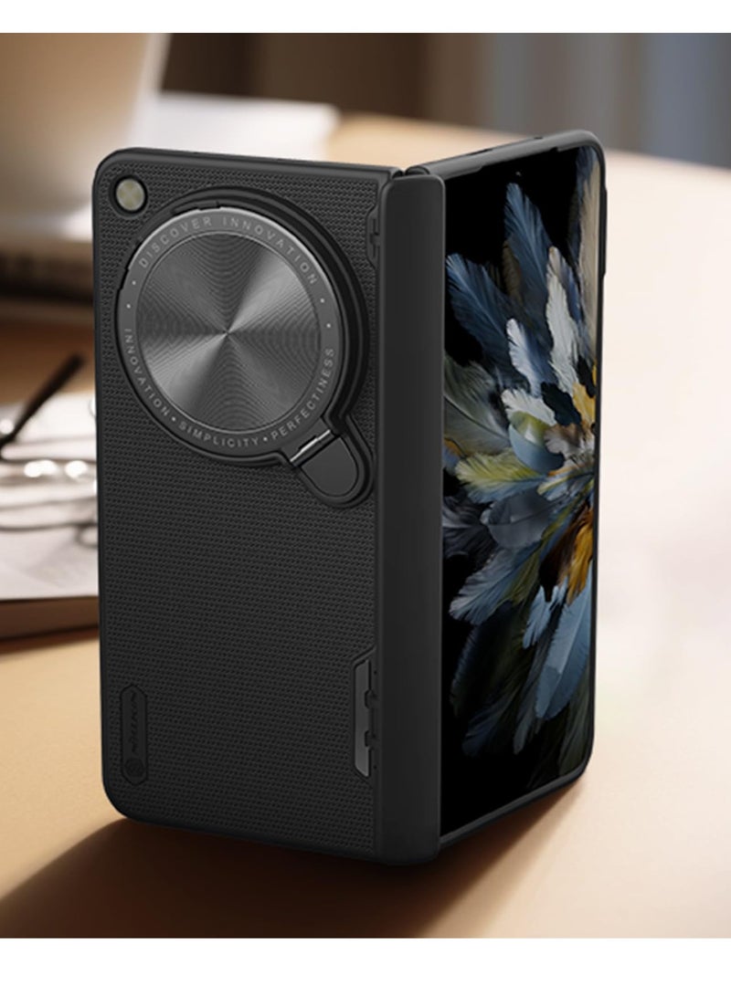 Excefore Phone Case for OPPO Find N3 Fold/OnePlus Open, with Camera Cover, [Hinge Protection] [Metal Camera Kickstand], Slim Protective Shockproof Bumper Hard Cover, Black - Image 4