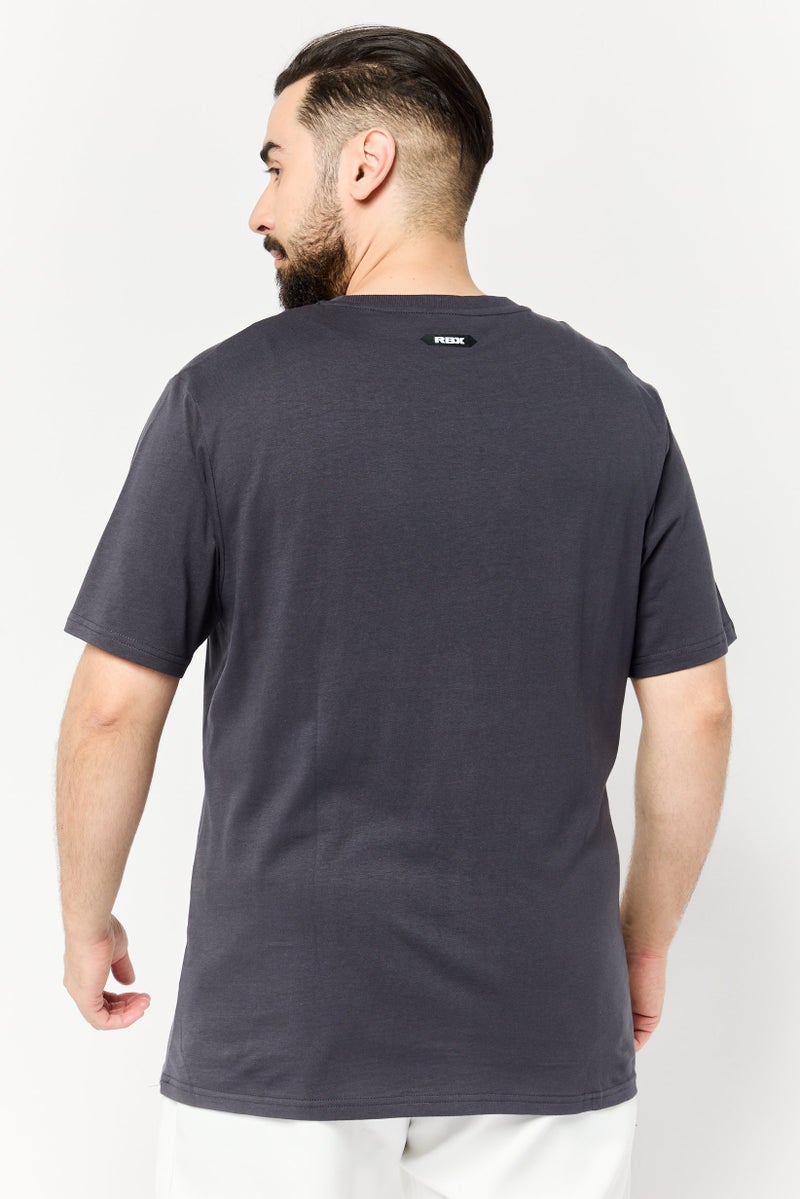 RBX تي شيرت رياضي للرجال بأكمام قصيرة مناسب في الهواء الطلق، رمادي داكن - Image 3