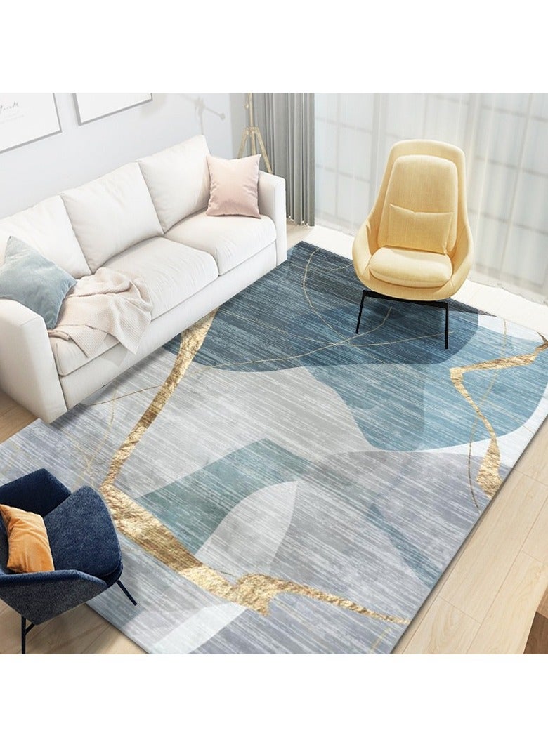 Loquat Squality Polyester Fiber Blue Series Comfortable Carpet(Carpet Only)