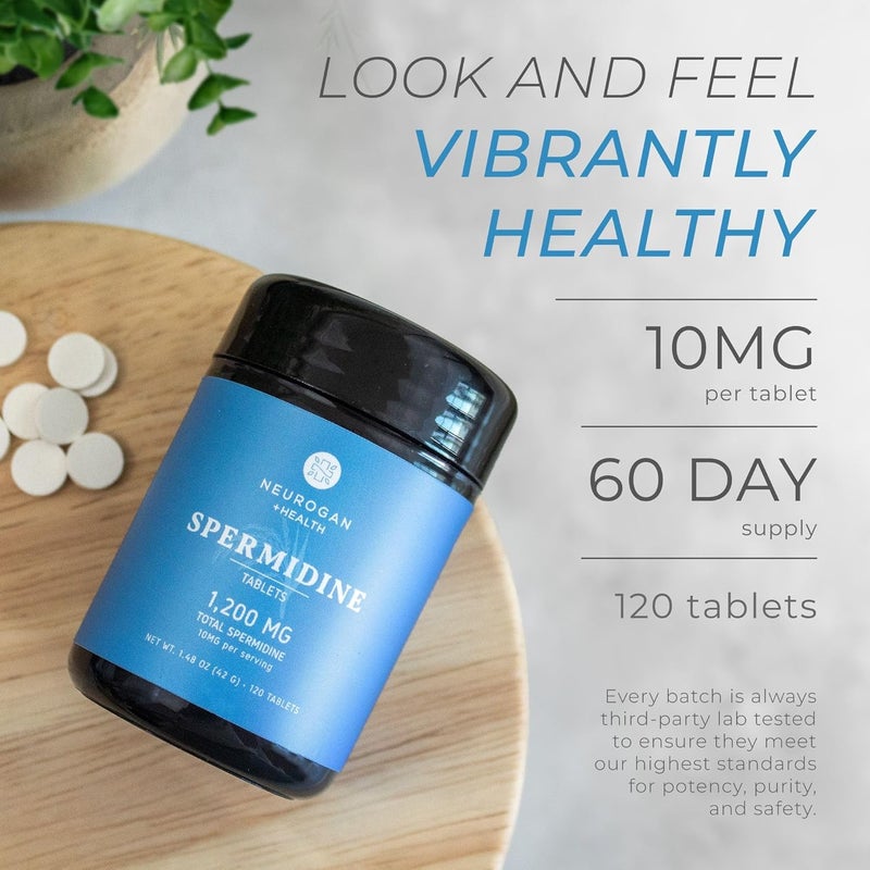 Neurogan مكمل سبيرميدين من نيوروجان 1200 ملغ 99 نقي 100 مرة أكثر فعالية من مستخلص جنين القمح لصحة الخلايا ومكافحة الشيخوخة والطاقة مصنوع في الولايات المتحدة 10 ملغ لكل حصة 120 حصة - Image 4