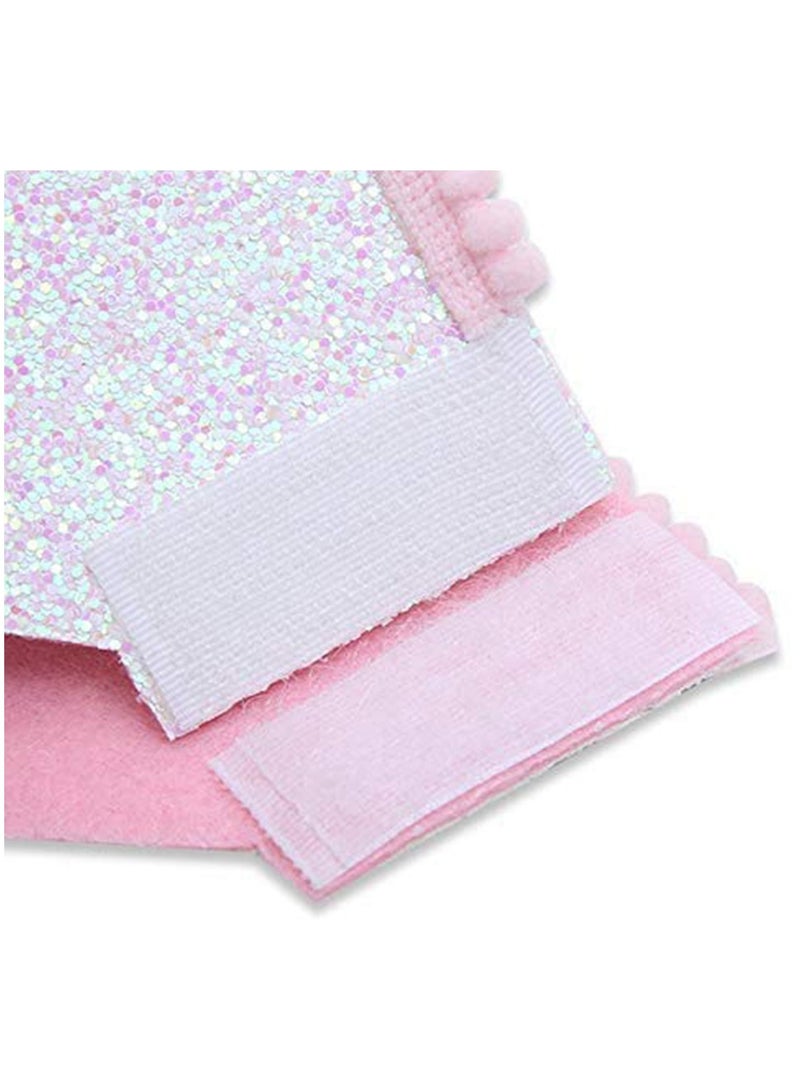 إسكدنيا Rainbow Crown Hat Pink Birthday Party Headband Glitter for Baby Girl’s First Birthday, Cute Mini - Image 3