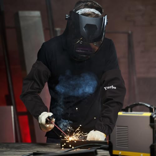 Yzurbu Welding Work Sleeves, Heat & Flame Resistant Arm Protection Gardening Sleeve with Hook & Loop - Black - Image 4