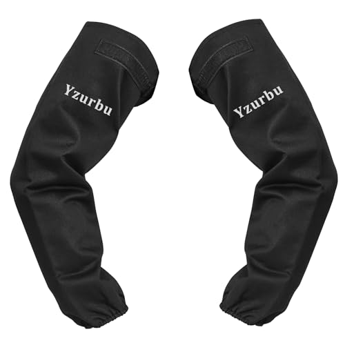 Yzurbu Welding Work Sleeves, Heat & Flame Resistant Arm Protection Gardening Sleeve with Hook & Loop - Black - Image 1