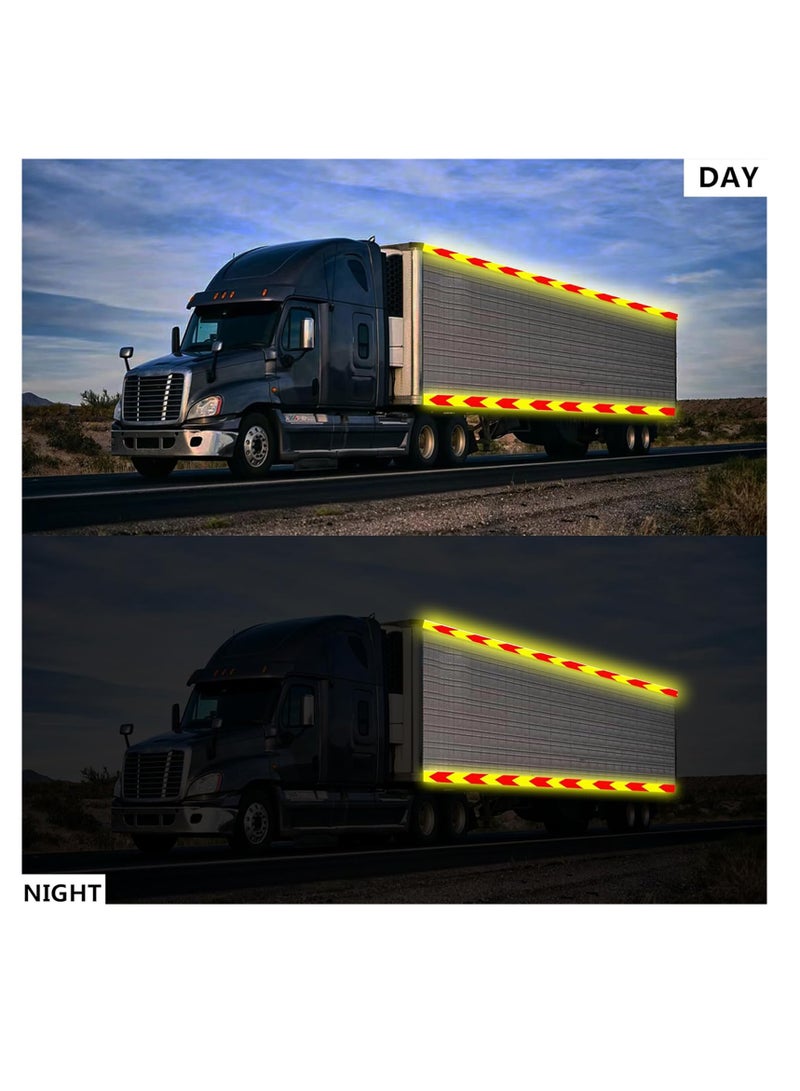 Reflective Tape, 5CM x 300CM, 2 Rolls, Red & Yellow Arrow, Waterproof, High Visibility, For Floor Marking, Trailers, Trucks, Cars - Image 5