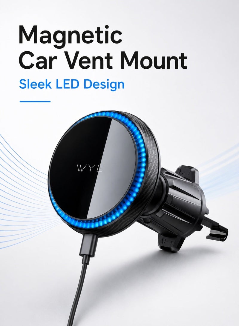 WYE Y-H63 Car Phone Holder Air Vent Mount | 360° Rotating Mobile Holder for Car with Adjustable Grip & Secure Clip | Universal Smartphone Stand for iPhone Samsung Android | Black - Image 2