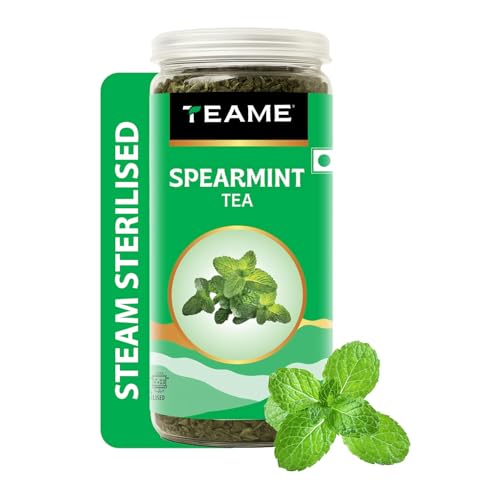 TE-A-ME Spearmint Infusion - 100g (100+ Cups) | Spearmint Leaves Infusion for PCOS, PCOD & Facial Hair | Helps - Balance Hormones, Reduces Facial Hair & Acne | Supports Digestion | Herbal Tea - Dried Loose Leaf - Caffeine Free - Image 1