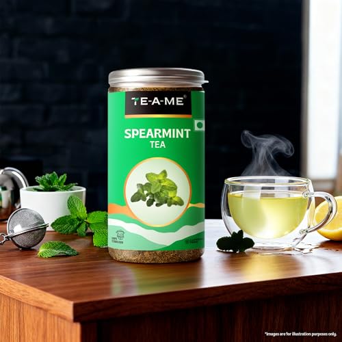 TE-A-ME Spearmint Infusion - 100g (100+ Cups) | Spearmint Leaves Infusion for PCOS, PCOD & Facial Hair | Helps - Balance Hormones, Reduces Facial Hair & Acne | Supports Digestion | Herbal Tea - Dried Loose Leaf - Caffeine Free - Image 3