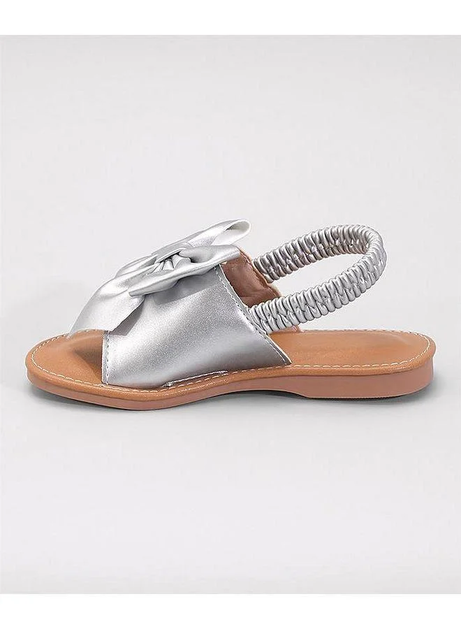 Mark & Mia Mark & Mia Big Bow Detailed Backstrap Closure Sandals - Silver