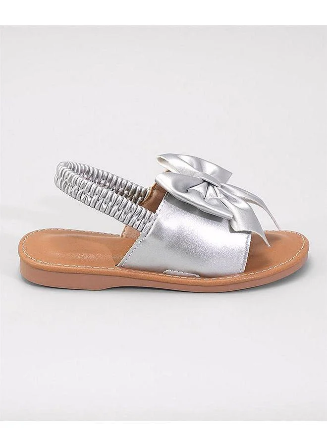 Mark & Mia Mark & Mia Big Bow Detailed Backstrap Closure Sandals - Silver