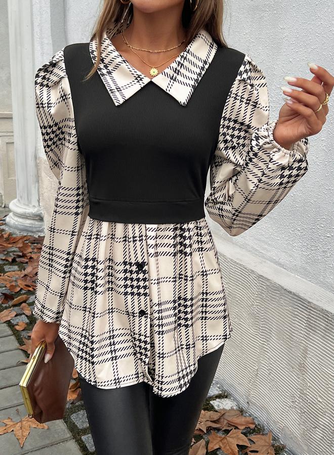 Styli Styli 2In1 Style Checkered Blouse  - Image 4